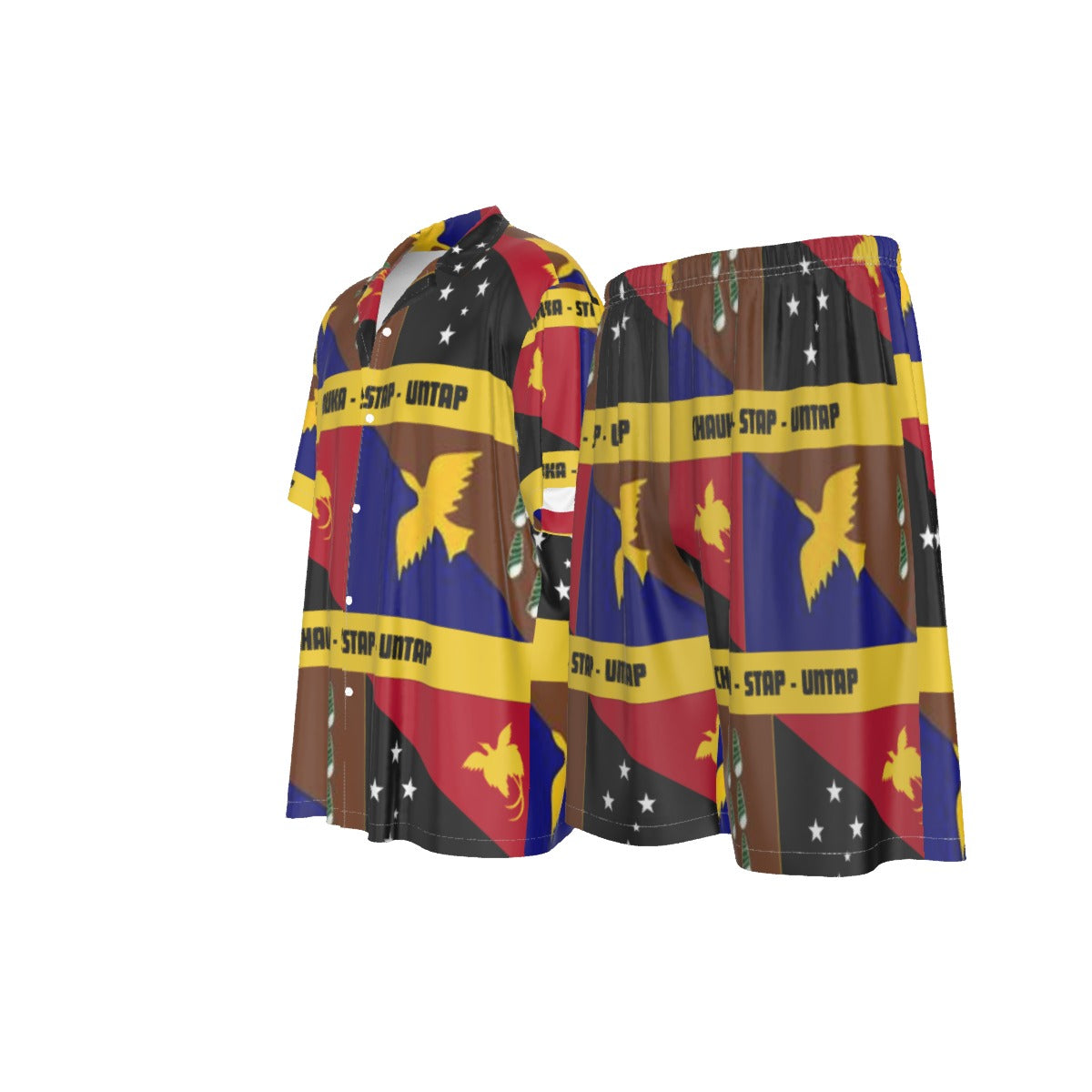 Island Warrior – Men’s Manus & PNG Silk Two-Piece Set