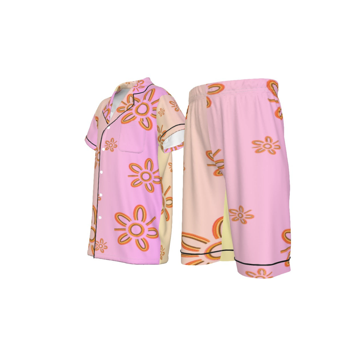Pink Design Kids 2-Piece Short Pajama Set