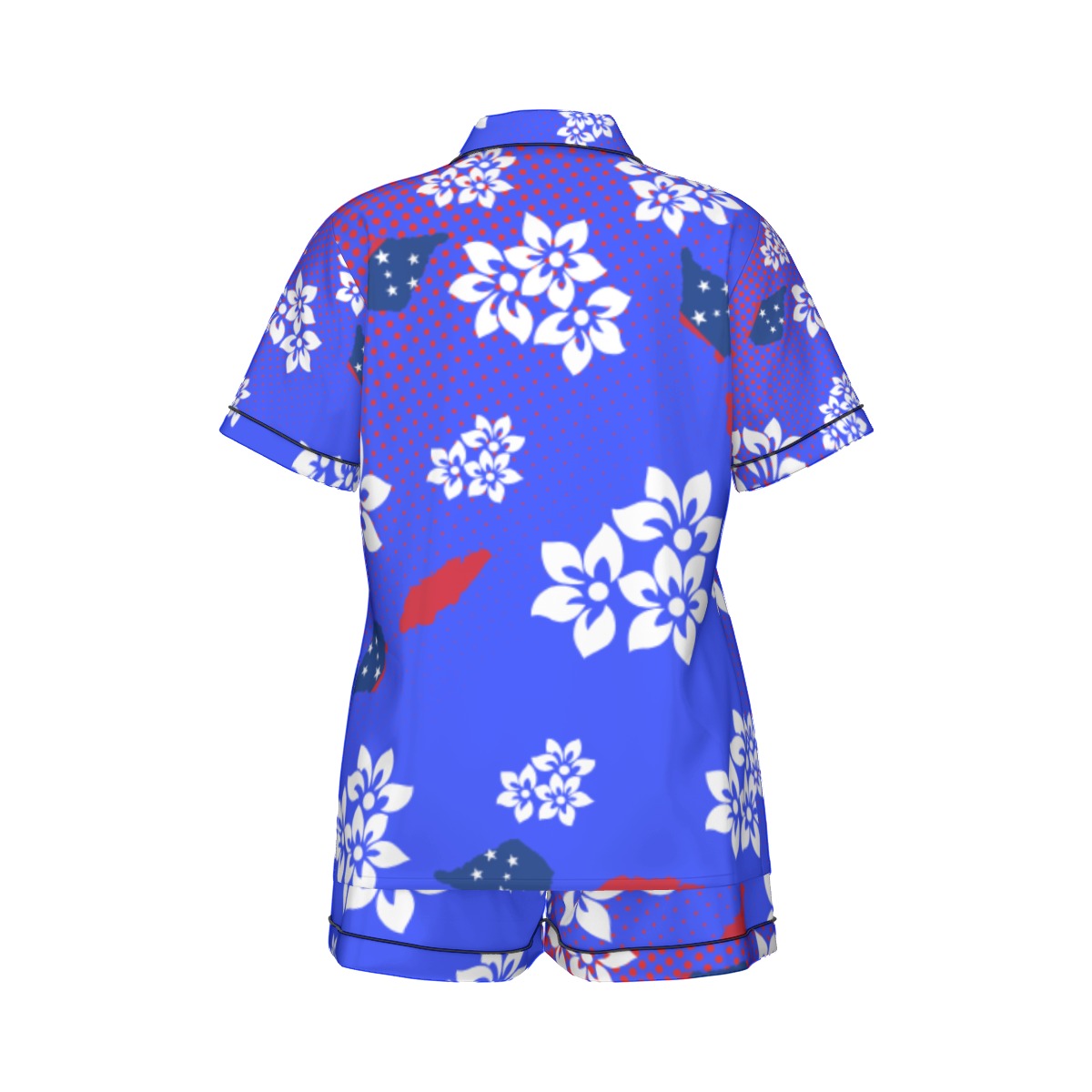 Samoan Floral Women Silk Short Sleeve Pajamas