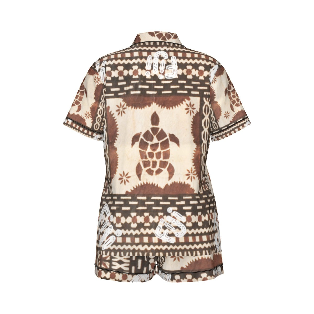 Fiji-Inspired Silk Women’s Pajama Set – Short Sleeve Top & Shorts