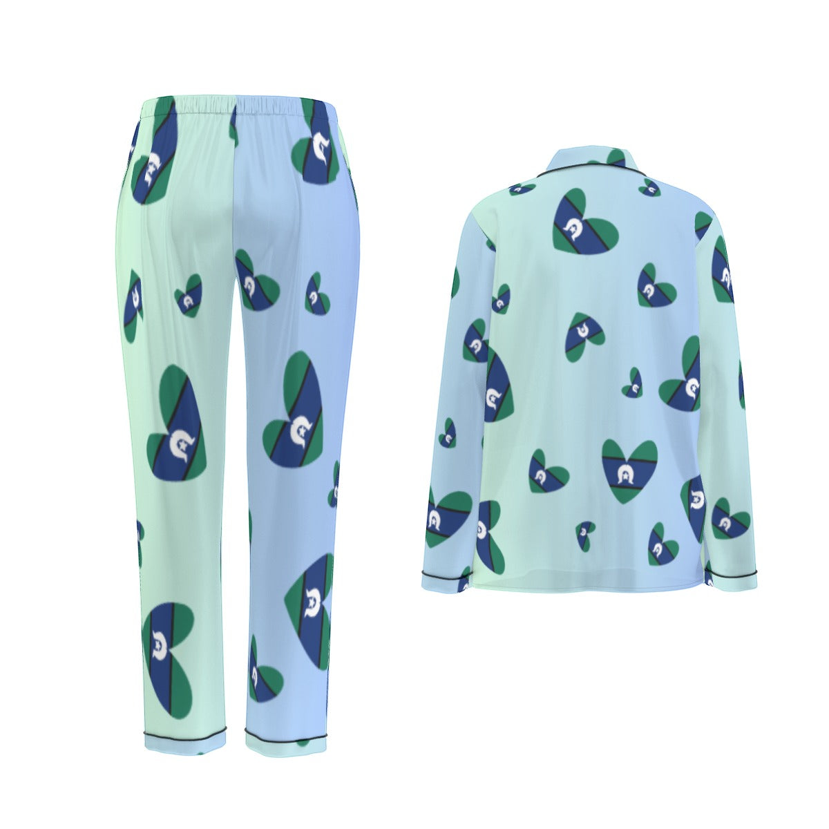 Island Pride – Women's Long Pyjama Set (Torres Strait Flag Inspired)