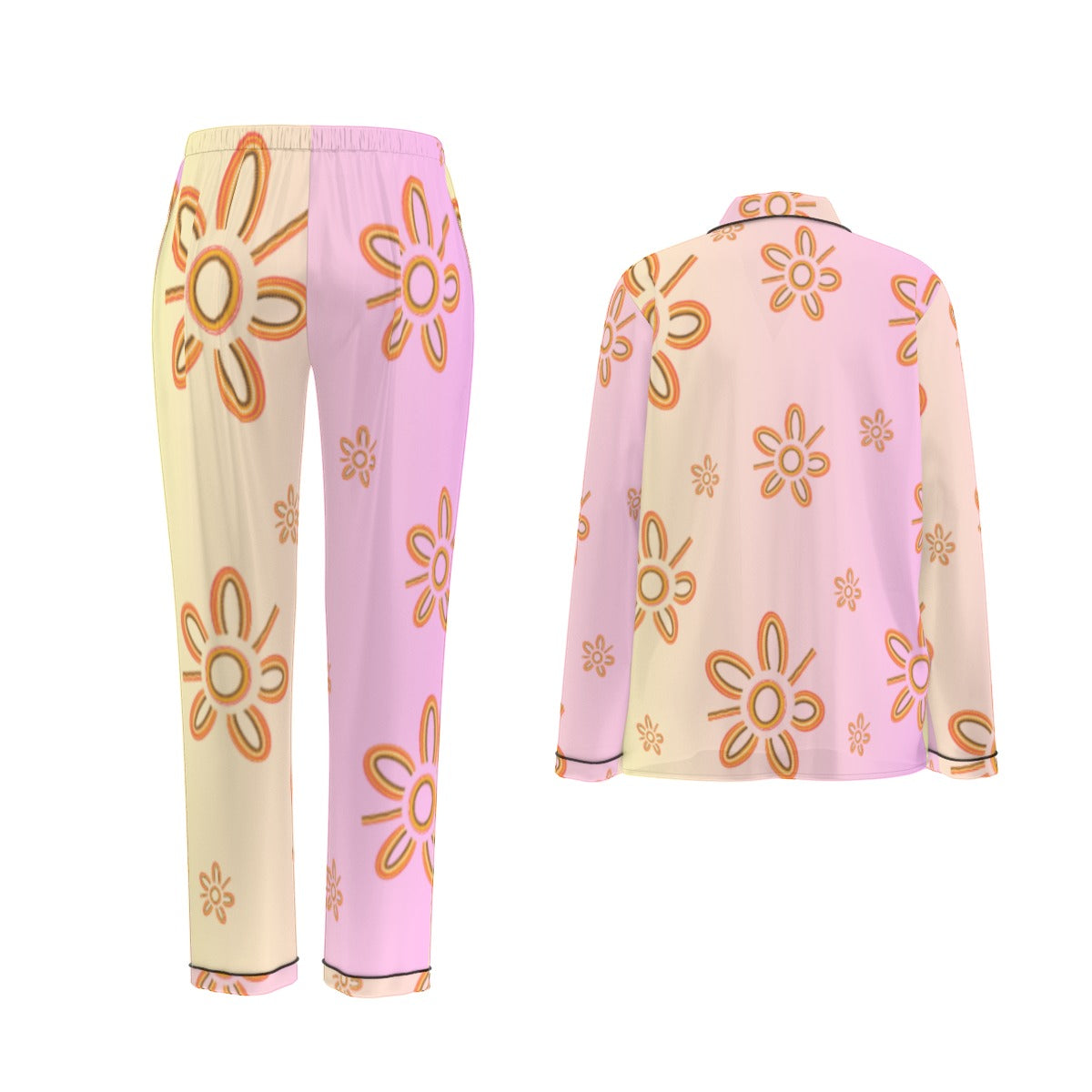 Desert Bloom – Women's Long Pyjama Set (Pink Aboriginal Dot Design)