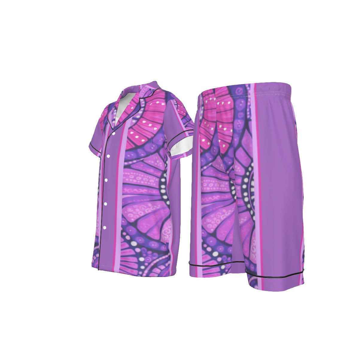 Silk Kids' Pajama Set – Purple Indigenous Design