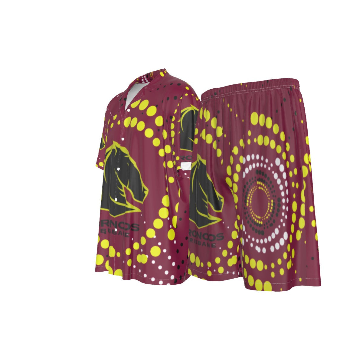 Brisbane Broncos Indigenous Design Men's Silk Pajamas