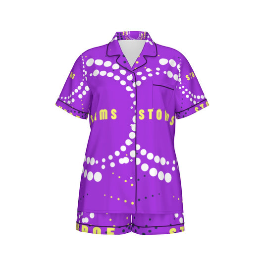 Indigenous Melbourne Storm Women's 2-Piece Silk Pajama Set