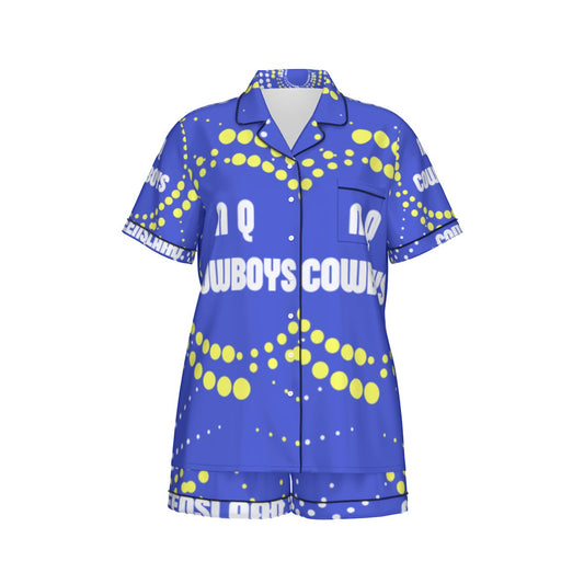 Indigenous North Queensland Cowboys Women's 2-Piece Silk Pajama Set