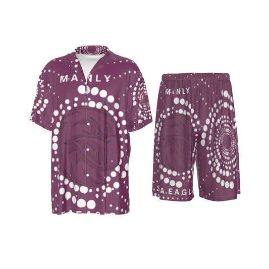 Manly Sea Eagles Indigenous Design Men's Silk Pajamas
