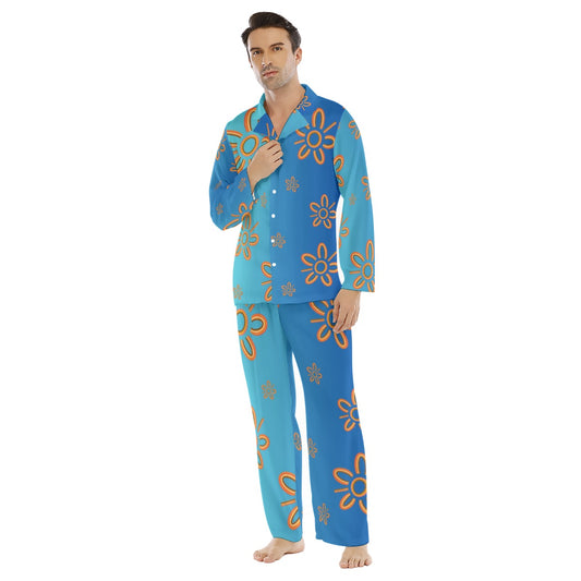 Blue Design Men’s 2-Piece Long Pants Pajama Set