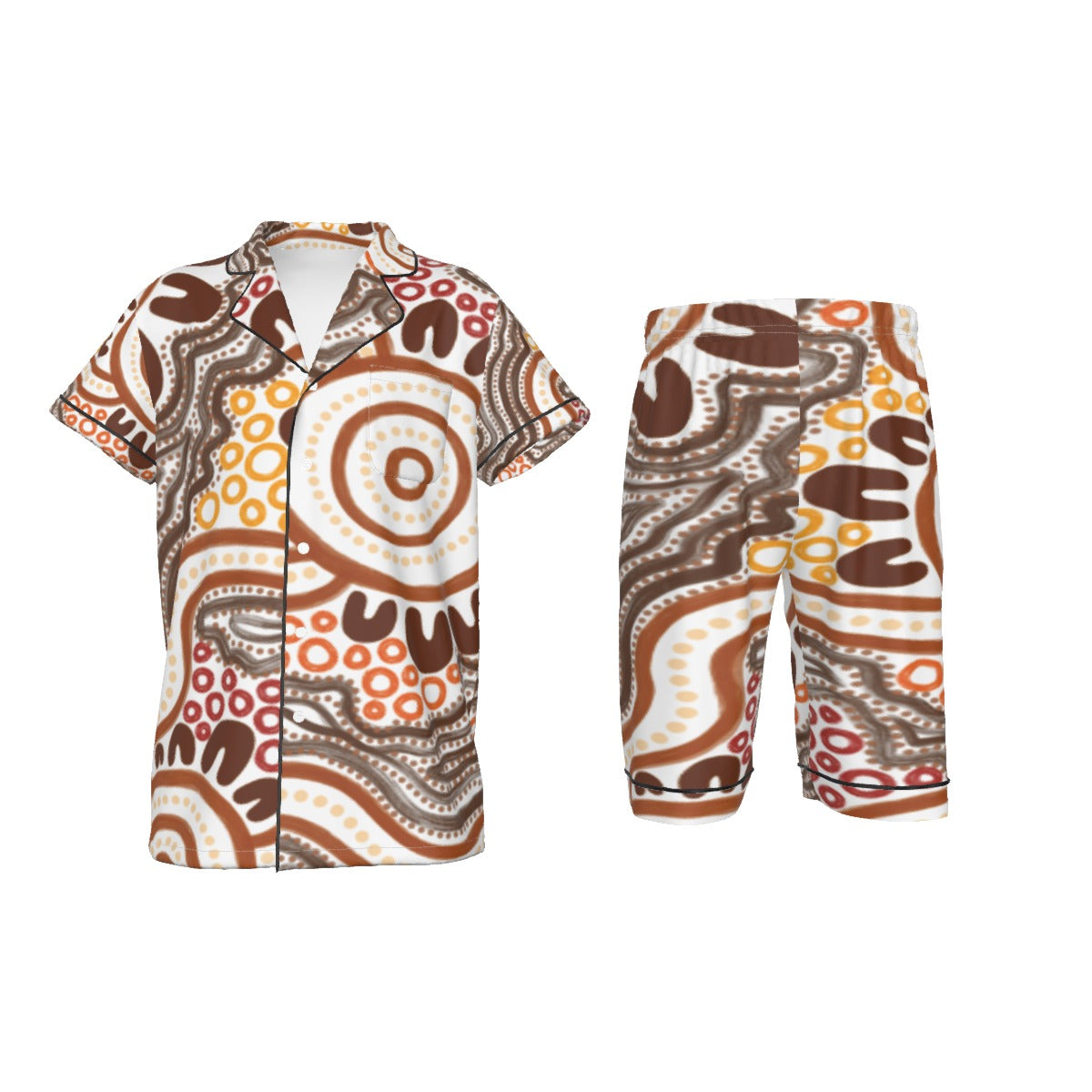 Brown Design Kids 2-Piece Short Pajama Set