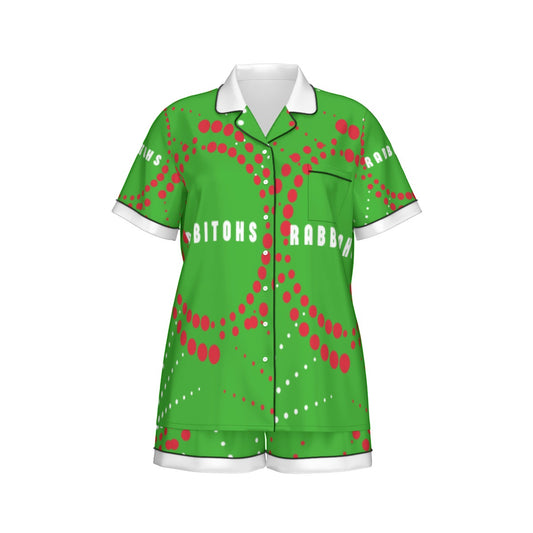 Indigenous South Sydney Rabbitohs Women's 2-Piece Silk Pajama Set