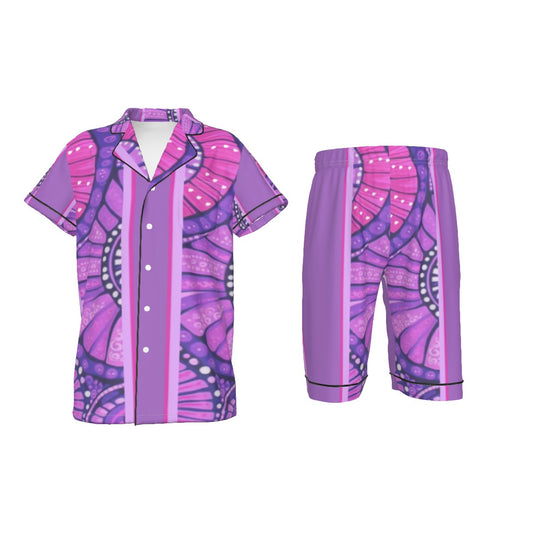 Silk Kids' Pajama Set – Purple Indigenous Design