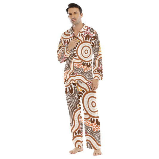 Brown Design Men’s 2-Piece Long Pants Pajama Set