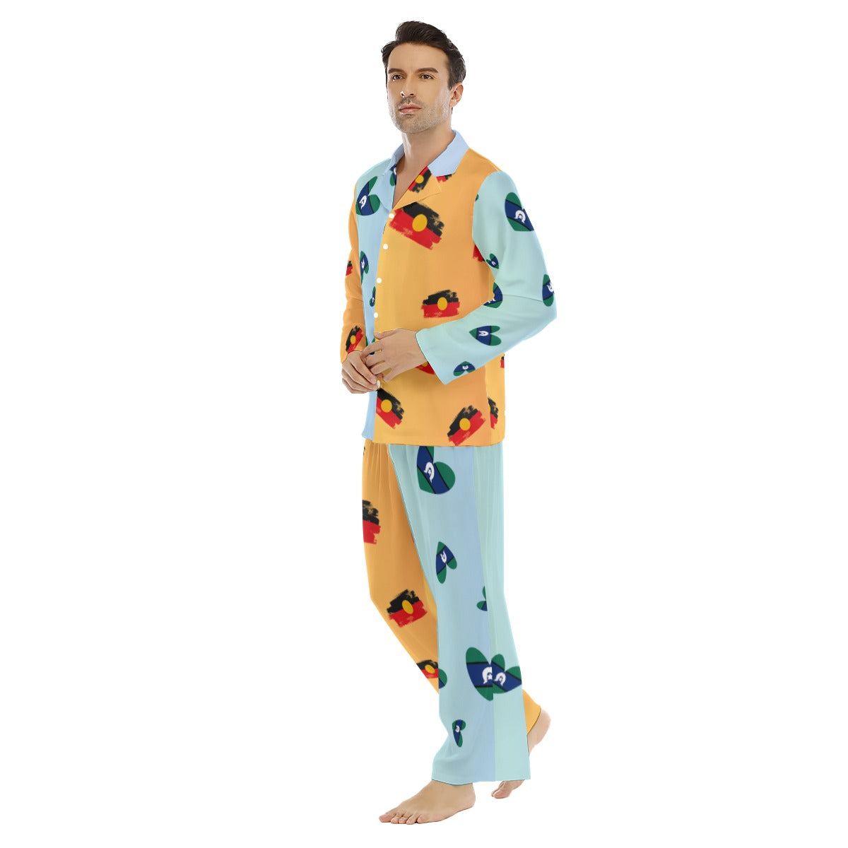 Men’s 2-Piece Long Pants Pajama Set - Tsi & Aboriginal Design