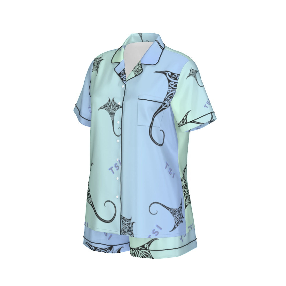 TSI Design Silk PJ Set – Short Sleeve & Shorts