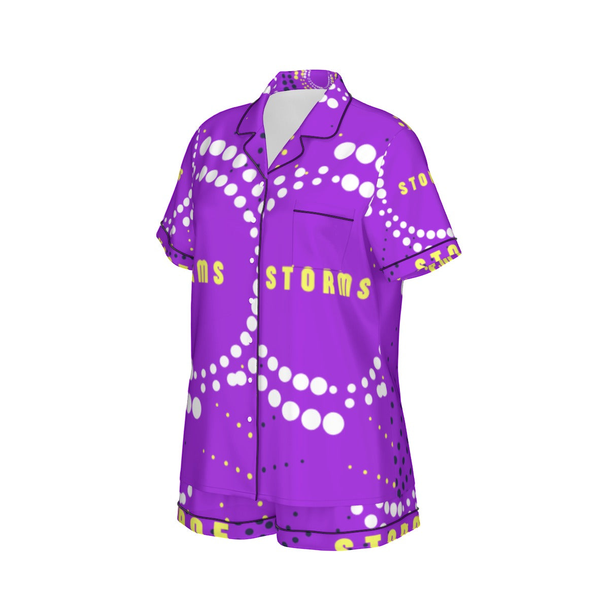 Indigenous Melbourne Storm Women's 2-Piece Silk Pajama Set