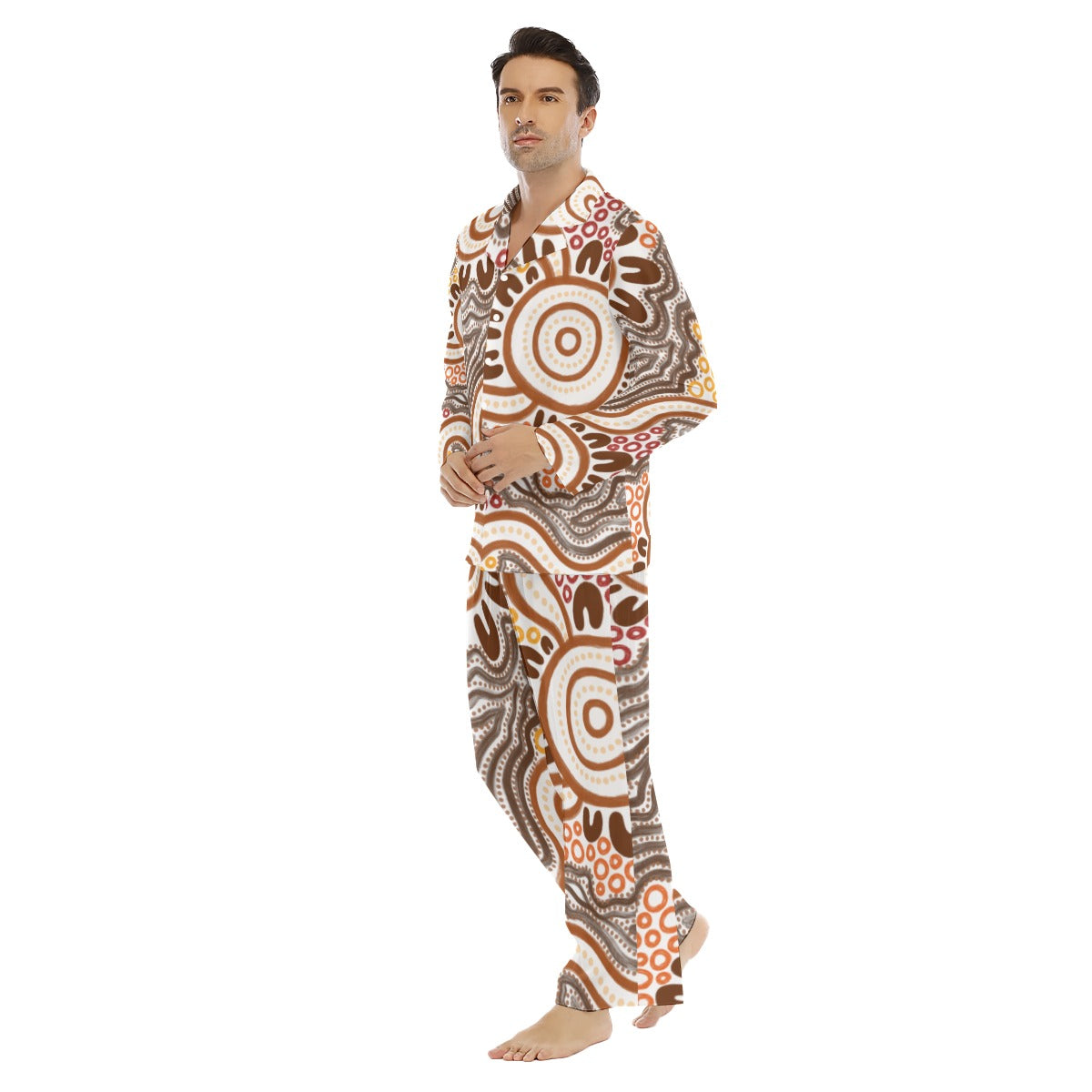 Brown Design Men’s 2-Piece Long Pants Pajama Set