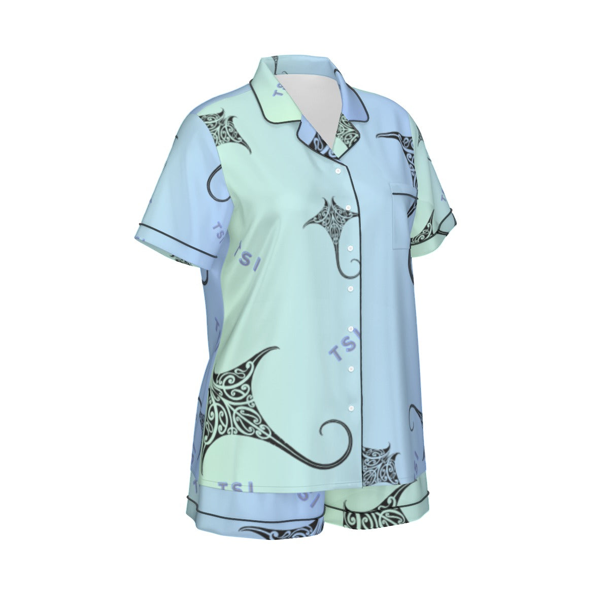 TSI Design Silk PJ Set – Short Sleeve & Shorts