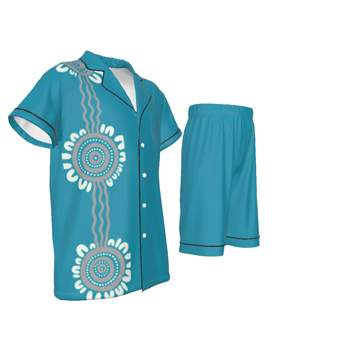 Silk Kids' Pajama Set – Aqua Indigenous Design