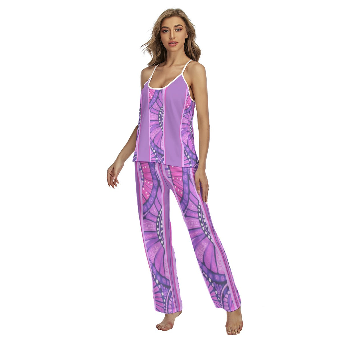 Purple Design 2-Piece Long Pants Pajamas