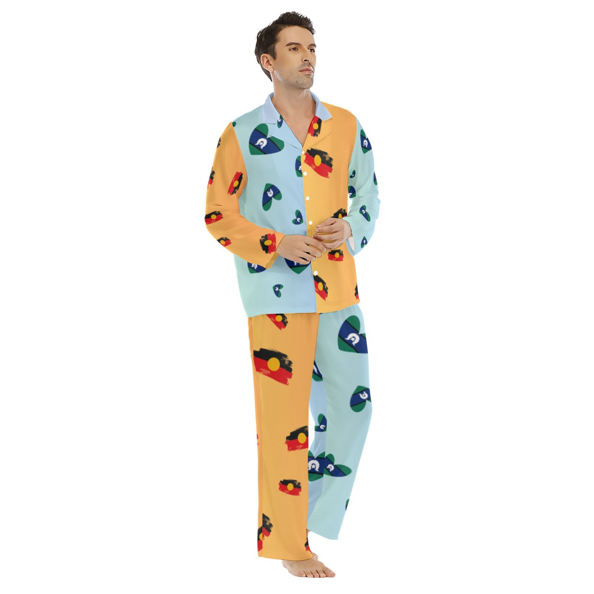 Men’s 2-Piece Long Pants Pajama Set - Tsi & Aboriginal Design