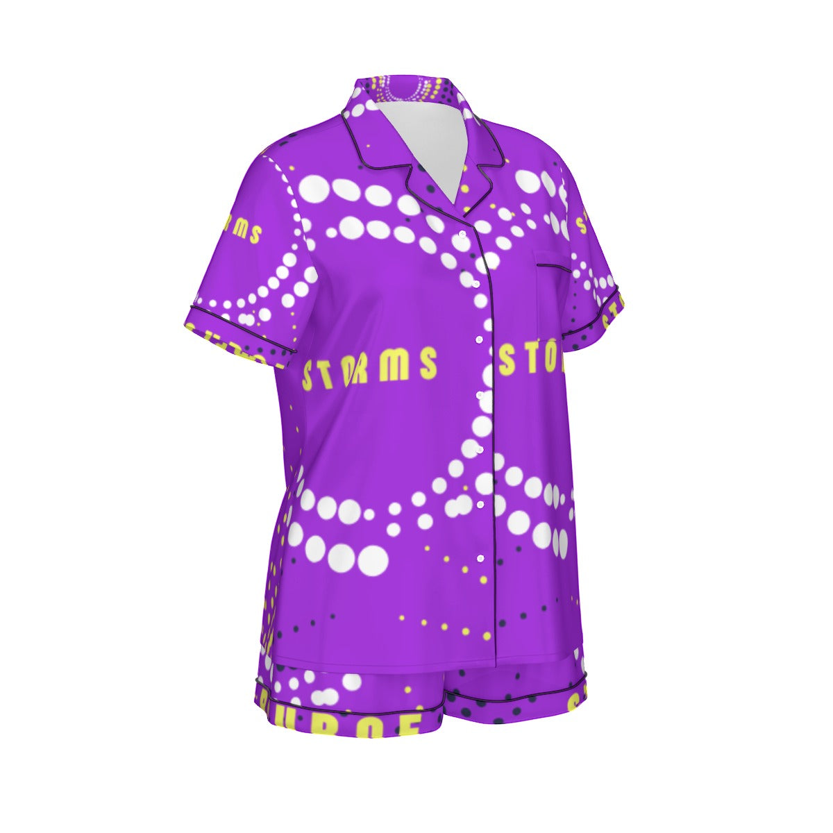 Indigenous Melbourne Storm Women's 2-Piece Silk Pajama Set