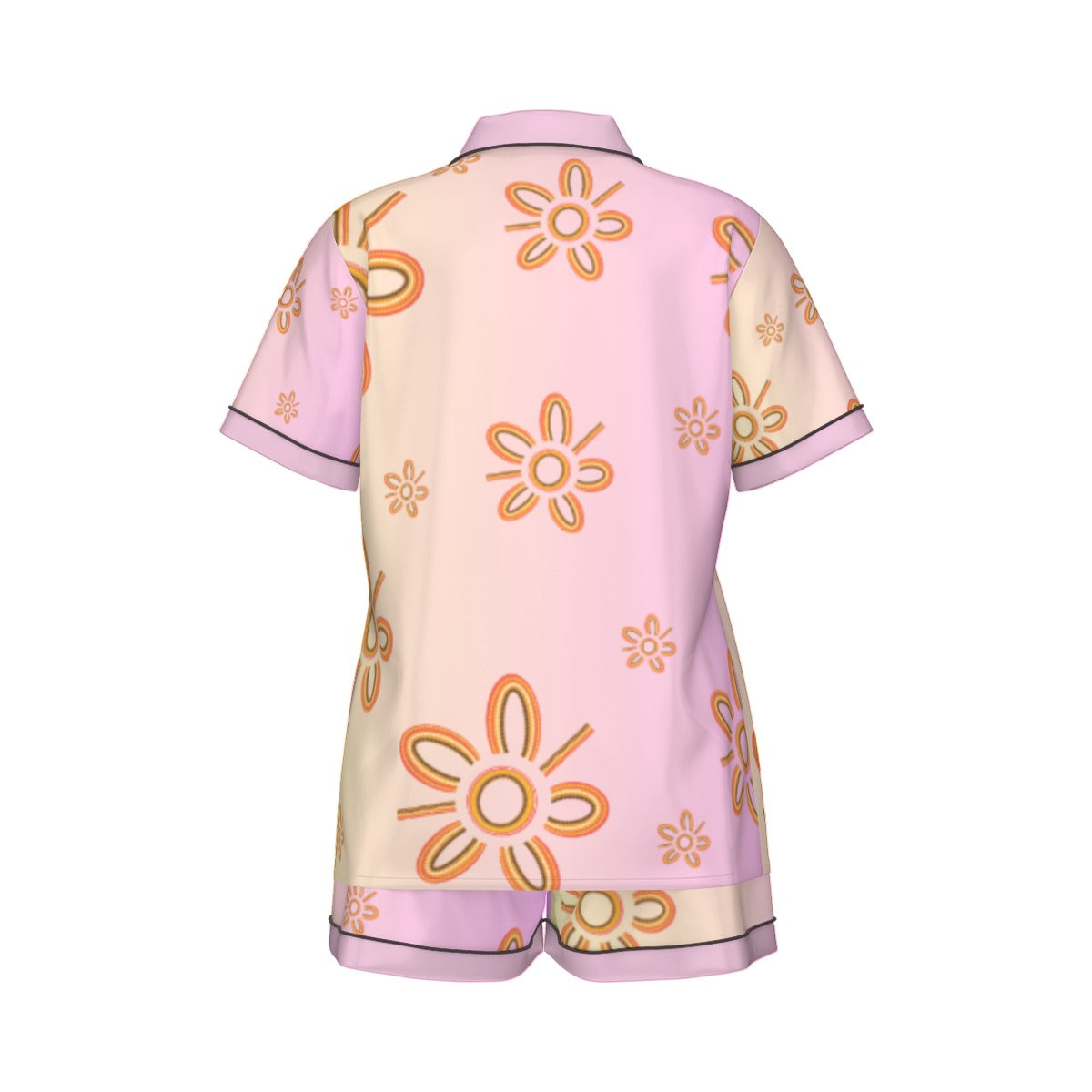 Pink Indigenous Design 2-Piece Silk Pajama Set