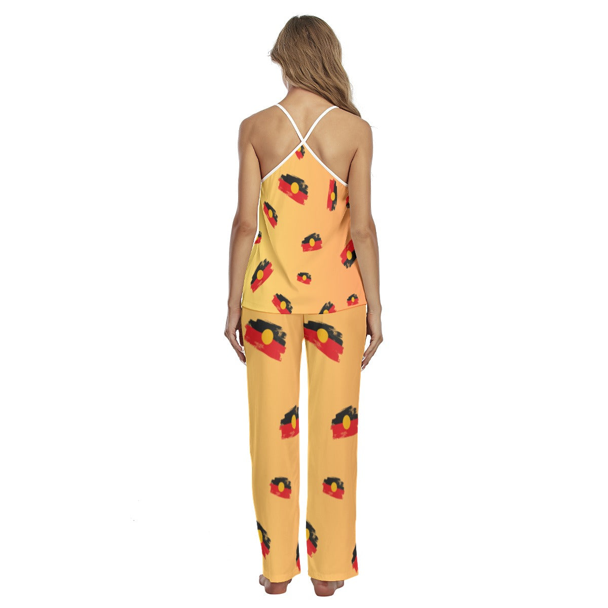 Aboriginal Design 2-Piece Pajama Set for Women - Long Pants & Short Sleeve Top