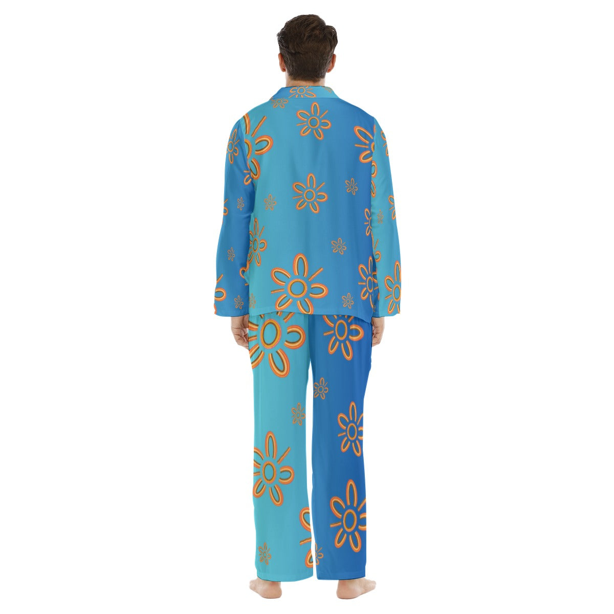 Blue Design Men’s 2-Piece Long Pants Pajama Set