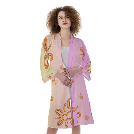 Indigenous Design Pink Women's Robe